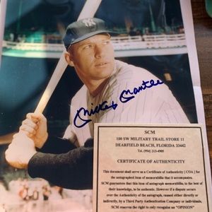 Authentic Mickey Mantel 8x10 autograph photo